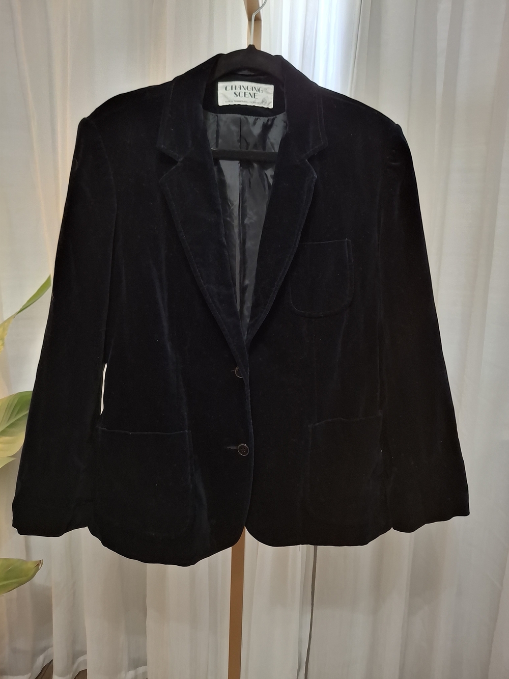 Women's Black Velvet Blazer